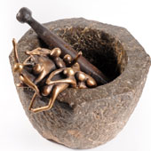 Mortar (from people series) |bronze &stone |40x40x50 cm|2009